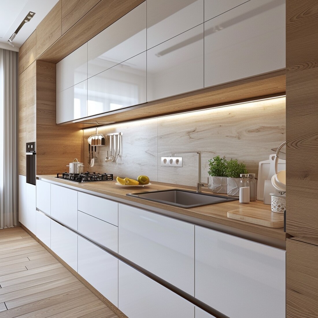Cozinha com laminado de MDF