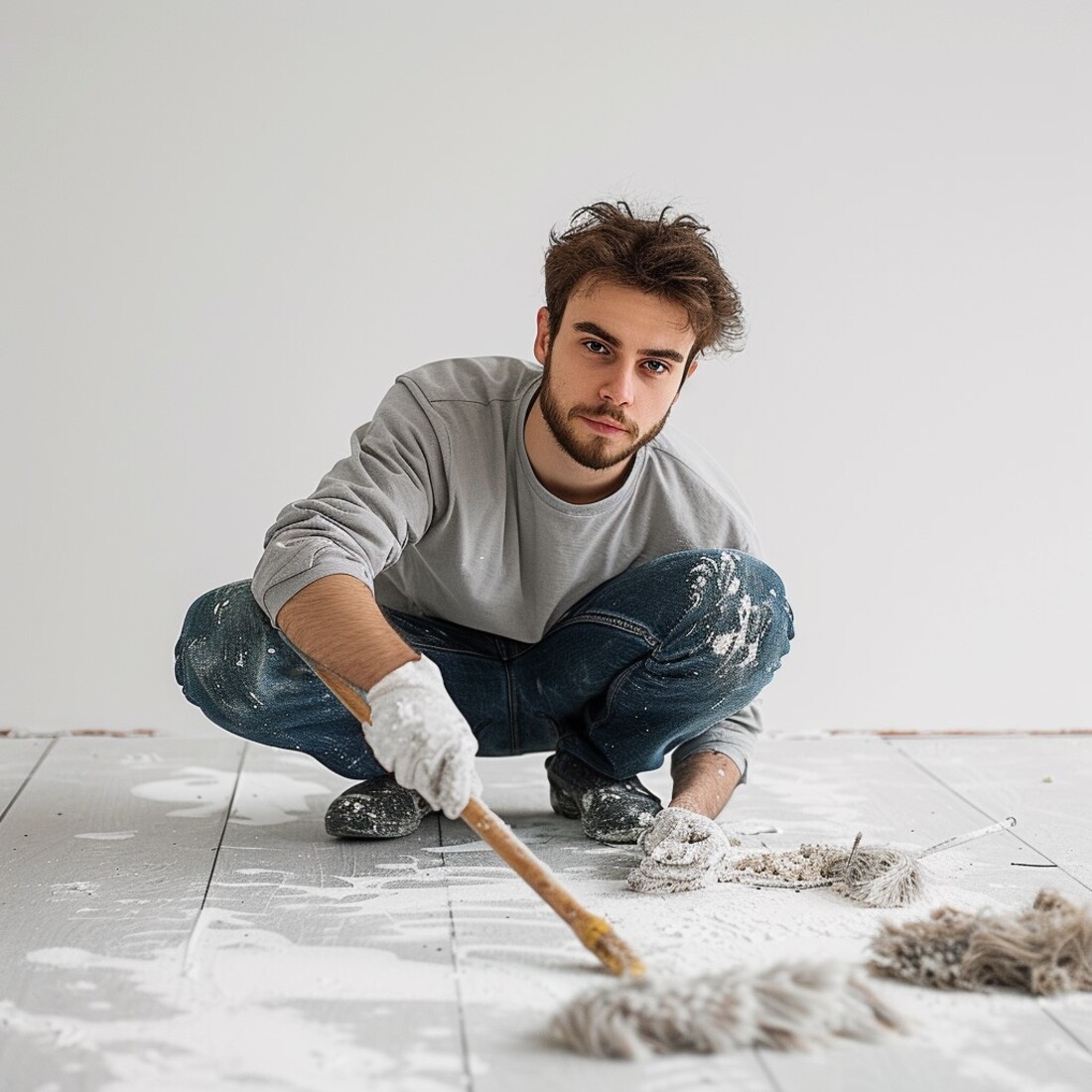 Restauração de piso laminado arranhado